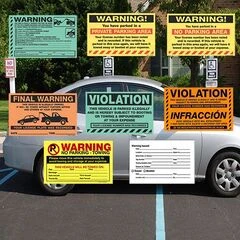 PARKING VIOLATION STICKERS, TOWING STICKERS- PERMANENT