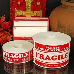 SHIPPING LABELS AND FRAGILE LABELS ON ROLLS