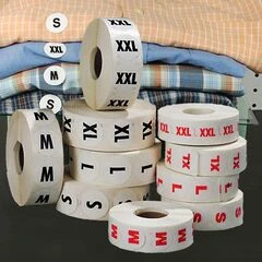 SIZE LABELS IN S, M, L, XL, XXL