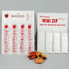 APPLE BAGS RECLOSABLE ZIP BAGGIES ON CARDS IN CLEAR