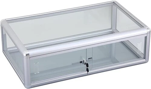 Aluminum Tempered Glass Countertop Showcase 30" x 18" x 9"H