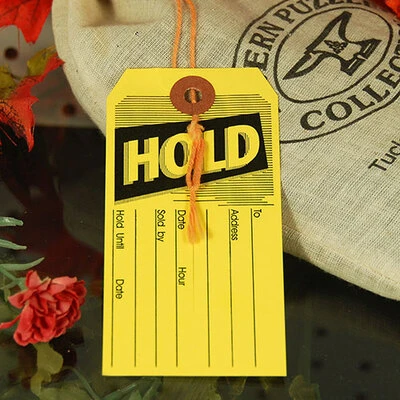 Slit Tags- "HOLD"- 2 3/8" x 4 3/4"- 1,000/Box