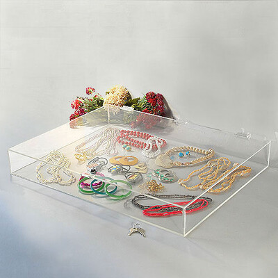 Acrylic Countertop Showcase- Rectangle- Stationary- 24 1/4" x 18 1/4" x 3"H