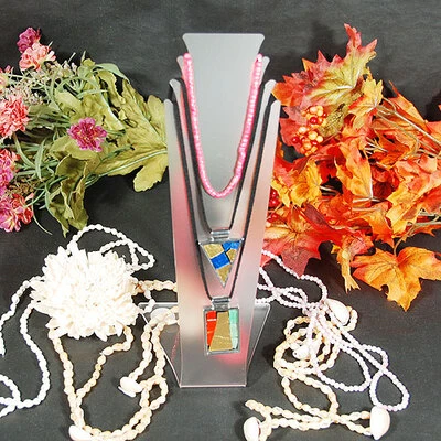 Necklace Display- Frosty Acrylic- 3 1/4" x 9 1/4"H
