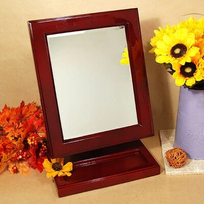 Rosewood Frame Countertop Mirror- Adjustable- 10 1/2" x 13 1/2"