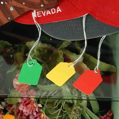 Merchandise Tags- Strung (#4) 15/16" x 1 1/2"- Colors- 1,000/Box. ***OUT OF STOCK YELLOW***