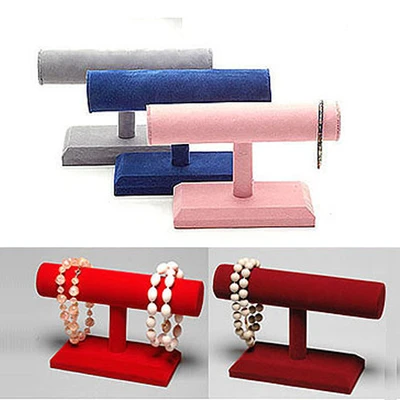 Bracelet Display- Velvet- T-Bar Display- 7 1/4" x 5"H- DARK BLUE, GRAY, RED AND BLACK ONLY. 1st Qual