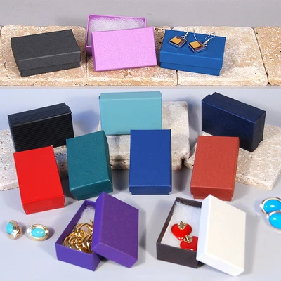 Small Earring Box- 2 1/2" x 1 1/2" x 7/8"- 100/Case- Made in USA