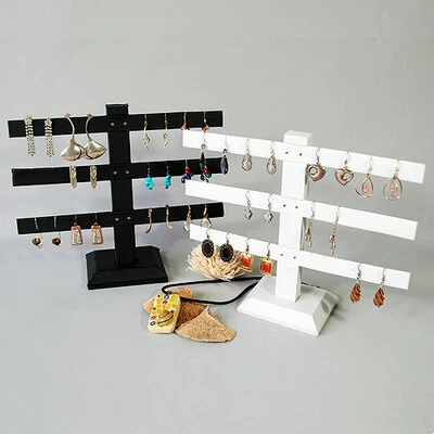 Earring Stand- 3 Bar- Holds 12 Pairs- 10 1/4" x 2 3/4" x 8 1/2"H