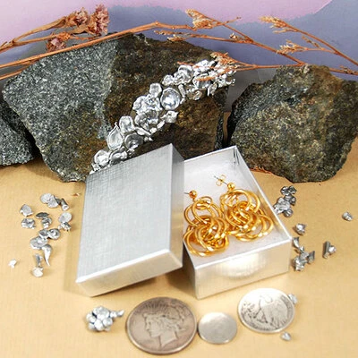 Silver Linen Pin/Large Earring Box- 3" x 2 1/8" x 1"- 100/Case- Made in USA