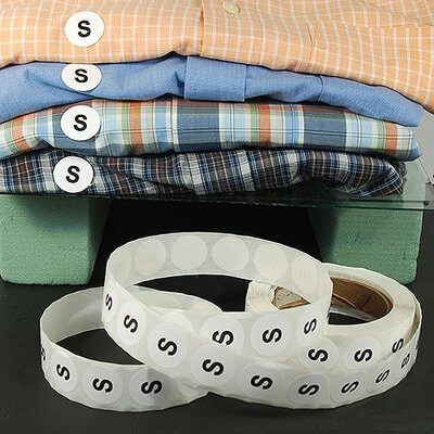 "S" Size Label- 1" Black Print- 1,000/Roll