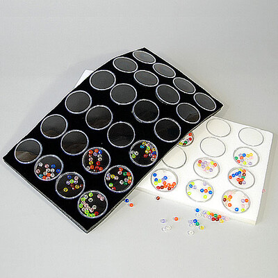 Large Jars w/Foam- 24 Jars w/Covers- 1 3/4" Diameter