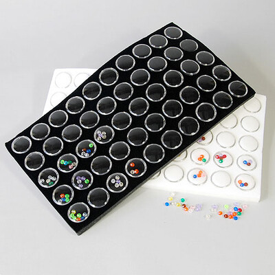 Small Jars w/Foam- 50 Jars w/Covers- 1 1/4" Diameter
