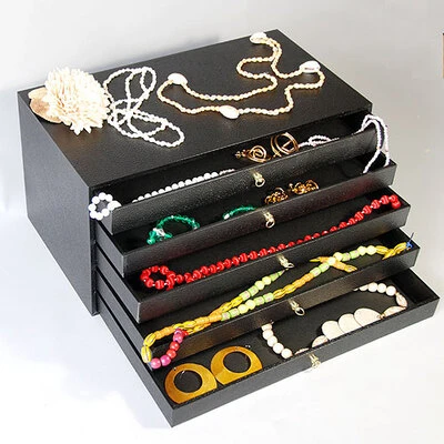 Five Drawer Jewelry Storage Organizer- 15 1/8" x 8 3/8"D x 7 5/8"H