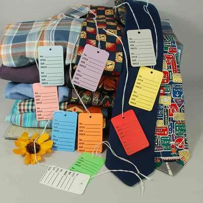 Garment Tags- Large Strung 1 3/4" x 2 7/8"- 1,000/Box