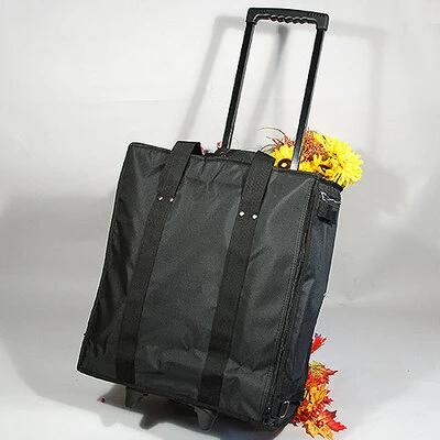 Deluxe Carrying Case- Wheels- Holds 12 Trays- 1", Collapsible- 16 x 9 x 13 1/2"H