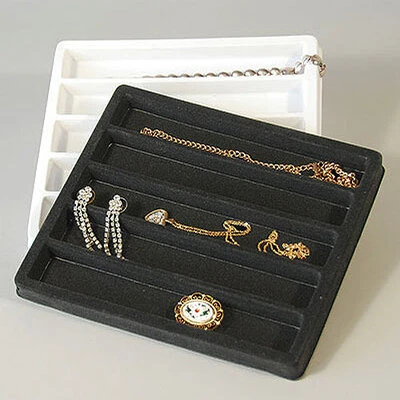 Five Rectangle Compartment Half Size Insert Tray- 7 1/2" x 6 3/4" x 1/2"H- Each Compartment- 7" x 1"