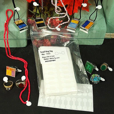 Jewelry Tyvek Dumbbell Label- 7/16" x 1 1/4"- Tear Proof- 1000/Pack- Made in USA