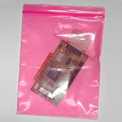 Anti-Static Zip Resealable Bags- 12" x 12"- 4 Mil- 500/box