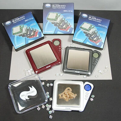 Scale- 650g Capacity x 0.1g Resolution- Stainless Steel Platform- Retractable Backlit LCD Display