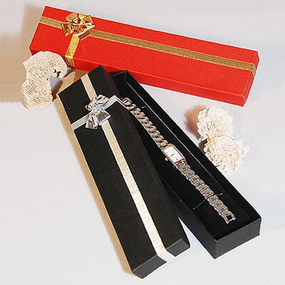 Bowtie Linen Box for Watch/Bracelet - 8" x 1 3/4" x 1"