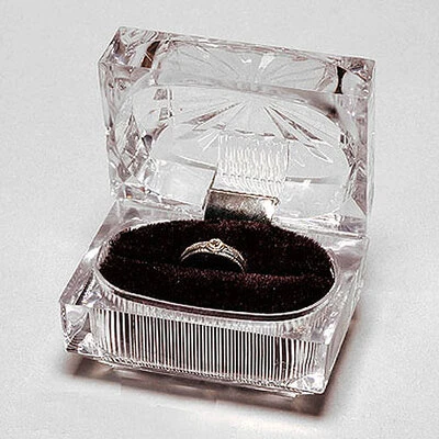 Double Ring Box- 2 1/2" x 1 3/4" x 2"H