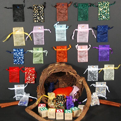 Organza Drawstring Pouches- 1 3/4" x 2"H- Price Per Dozen