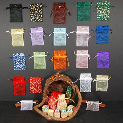 Organza Drawstring Pouches- 2 3/4" x 3"H- Price Per Dozen