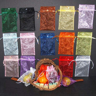 Organza Drawstring Pouches- 5" x 6"H- Price Per Dozen