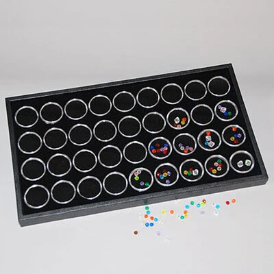 Gemstone Trays Set- For Medium 1 3/8" Jars- Black