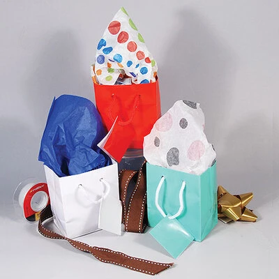 Micro Gift Bags- Solid Colors- 3" x 2" x 3 1/2"H- Price Per 100