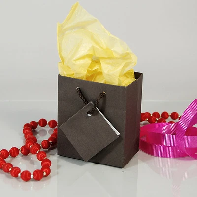 Micro Gift Bags- Brown- 3" x 2" x 3 1/2"H- Price Per 100