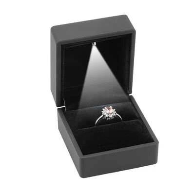 Black Soft Touch Lighted RING Box