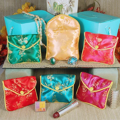Chinese Pouches- 3 1/2" x 3"- Yellow Trim-   Packed in Assorted Dozens
