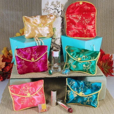 Chinese Pouches- 4 1/2" x 3 1/2"- Yellow Trim-   Packed in Assorted Dozens