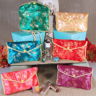 Chinese Pouches- 5 1/2" x 3 1/2"- Yellow Trim- Packed in Assorted Dozens