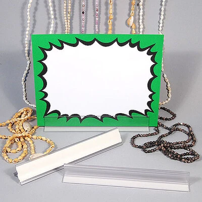 Counter Sign Holder- 1 1/8" x 6" x 3/4"- Clear Rigid PVC- Price Per 10 Pieces