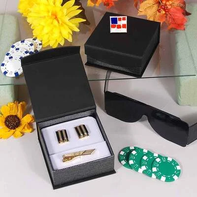Cufflinks and Tie Clip Box- 3 1/2" x 3 5/8" x 1 5/8"H- Price Per Piece
