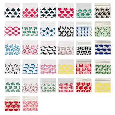Apple Bags With Designs- 1 1/4" x 1"- 2.5 Mil- 1,000/pack