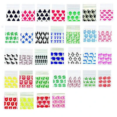 Apple Bags With Designs- 1 1/4" x 1 1/4"- 2.5 Mil- 1,000/pack-