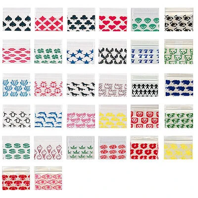 Apple Bags With Designs- 1 1/2" x 1"- 2.5 Mil- 1,000/pack
