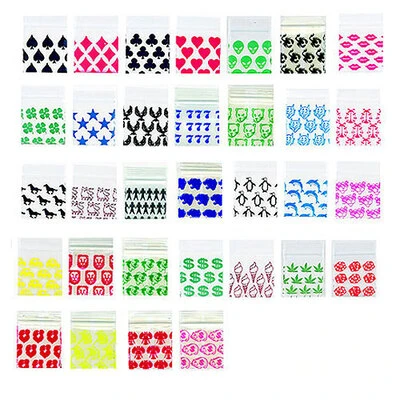 Apple Bags With Designs- 1 1/2" x 1 1/2"- 2.5 Mil- 1,000/pack-