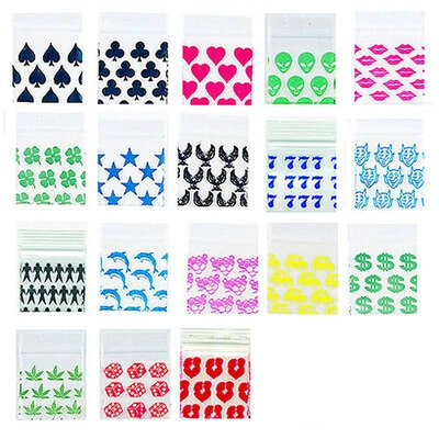 Apple Bags With Designs- 2" x 2"- 2.5 Mil- 1,000/pack