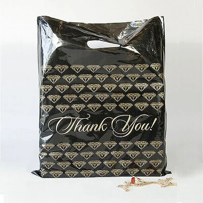 Die Cut Thank You Bags- 12" x 15"- Strong 1.5 Mil- 1000/case-