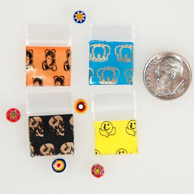 Apple Bags With Two Color Designs- 5/8" x 5/8"- 2.5 Mil- 1,000/pack