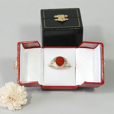 Double Door Leatherette Ring Box- 1 7/8" x 2 1/8" x 1 3/4"H-