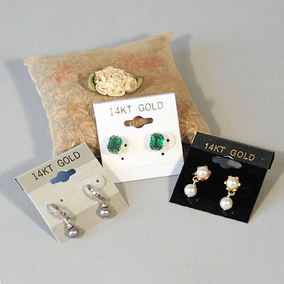 Earring Cards- 1 1/2" x 1 1/2"- "14 Kt Gold"- Price Per 100