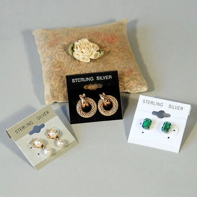Earring Cards- 1 1/2" x 1 1/2"- "Sterling Silver"- Price Per 100