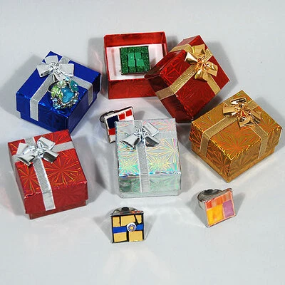 Ring Boxes- 2 1/8" x 2" x 1 3/8"- Mixed Hologram- 48/case