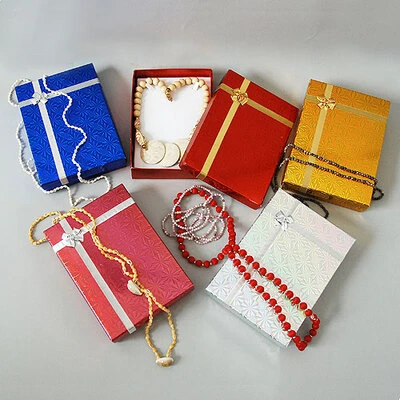Necklace Boxes- 7 3/8" x 5 1/4" x 1 1/2"- Mixed Hologram- 24/case